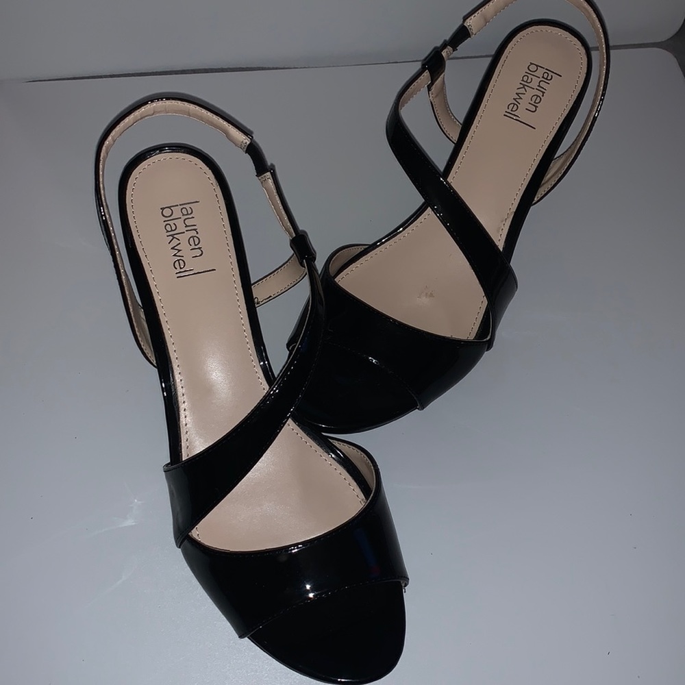 Lauren Blakweil black strappy heels